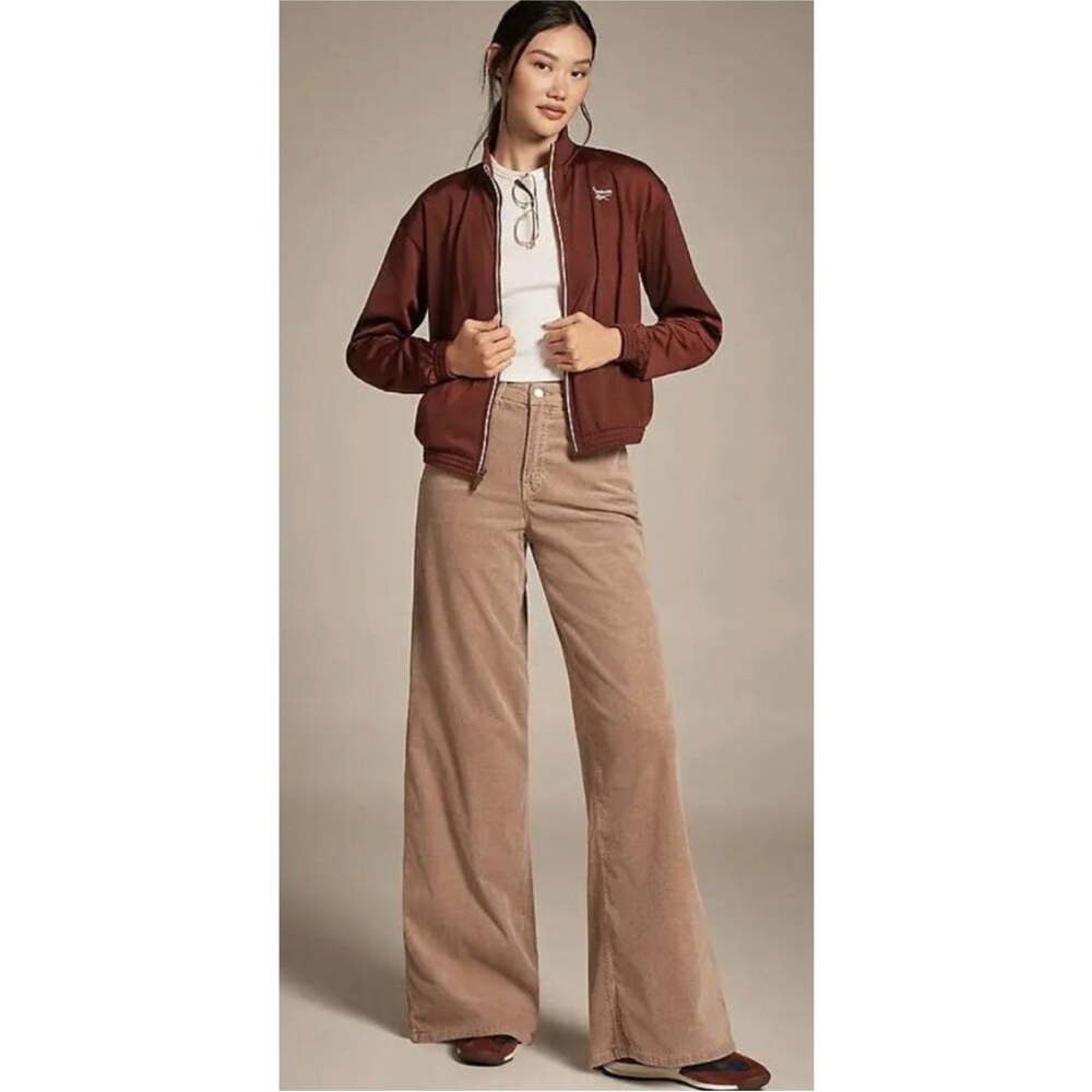 Wide Leg Corduroy Jeans in Light Brown